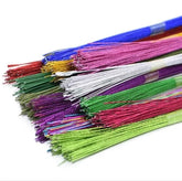 PVC coated iron stocking wire, pack of 10, 80 cm length, for nylon stocking flower DIY and handmade artificial flower crafts