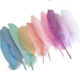 Pack of 12 pastel color feathers for DIY crafts, wedding decorations, and home party projects