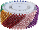 40pcs multicolor pearl head hijab and scarf pins for girls and women, suitable for sewing, tailoring, quilting, and craft projects.