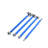 4PCS double ended metal modeling ball tools for ceramic clay sculpting and dotting