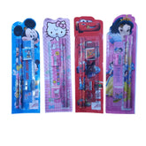 5-piece stationery gift set for school children, including pencil, eraser, sharpener, and scale – perfect birthday gift for boys and girls