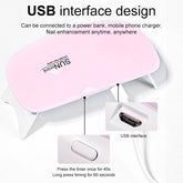 6W mini nail dryer machine with 6 LED UV lights, portable USB nail lamp for drying polish at home