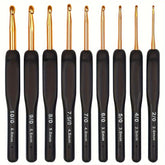 9pcs colorful soft handle crochet hook set with black grip handles crochet needles for yarn knitting amigurumi and DIY crafts