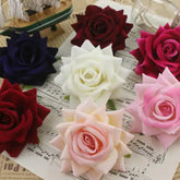 Pack of 7 artificial velvet flowers soft fabric decorative flowers for DIY craft projects and home décor