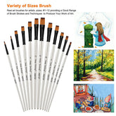Keep Smiling A6075F Wooden Drawing Paint Brush Set 12pcs