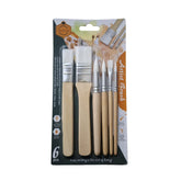Keep Smiling wooden stencil brushes pack of 6 for acrylic oil watercolor painting and DIY crafts