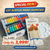 Mont Marte 18-piece Acrylic Colour Paint Set with 12-piece Artist Brush Kit – Funoon Stationers