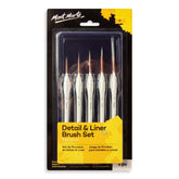 Mont Marte detail and liner brush set 5pcs for fine lines and precision painting