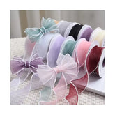 1.5 inch organza ribbon with beads wavy edge for bouquets gifts wedding decorations and DIY crafts