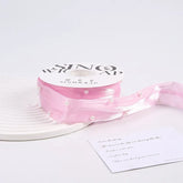 Fabric gift wrapping ribbon with pearl 1.5 inch x 4.5 yard for gifts and decoration