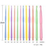 Plastic crochet hook set 12 sizes crochet needles for yarn knitting amigurumi handmade and DIY craft projects