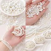 Ivory White Round ABS Pearl Spacer Beads for Jewelry Making and DIY Craft Projects