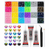 24-color bedazzling kit with assorted decorative gems for nail art and DIY crafts