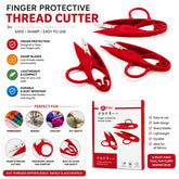 Finger protective thread cutter for sewing embroidery knitting and craft use