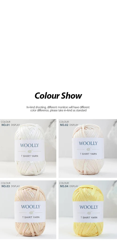WOOLLY Metallic T-Shirt Yarn for Crochet Bags and DIY Craft Projects