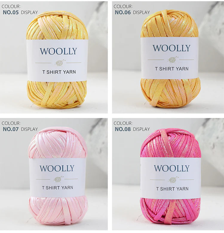 WOOLLY Metallic T-Shirt Yarn for Crochet Bags and DIY Craft Projects