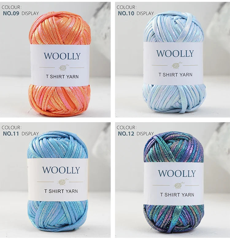 WOOLLY Metallic T-Shirt Yarn for Crochet Bags and DIY Craft Projects