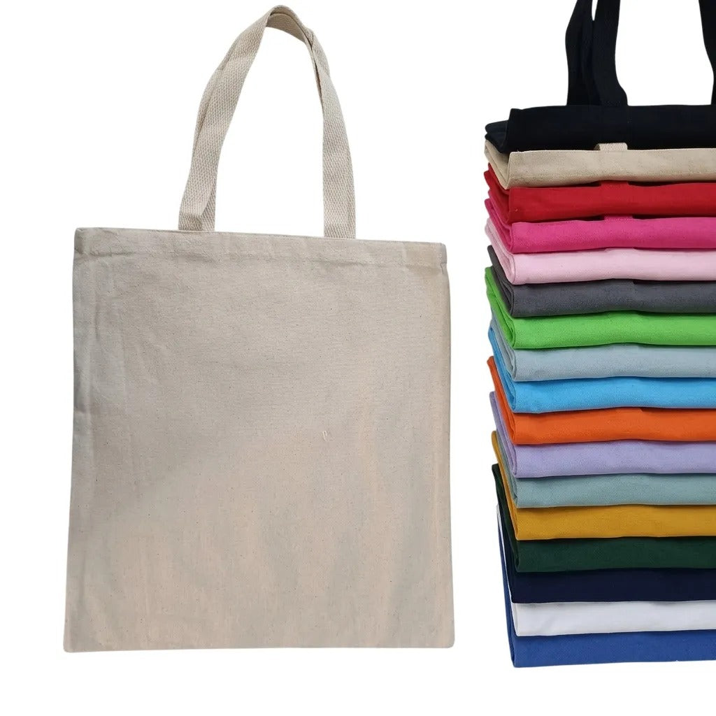 Premium 300G eco-friendly cotton tote bag for women and girls, reusable plain canvas shopping and craft bag size 38x42cm