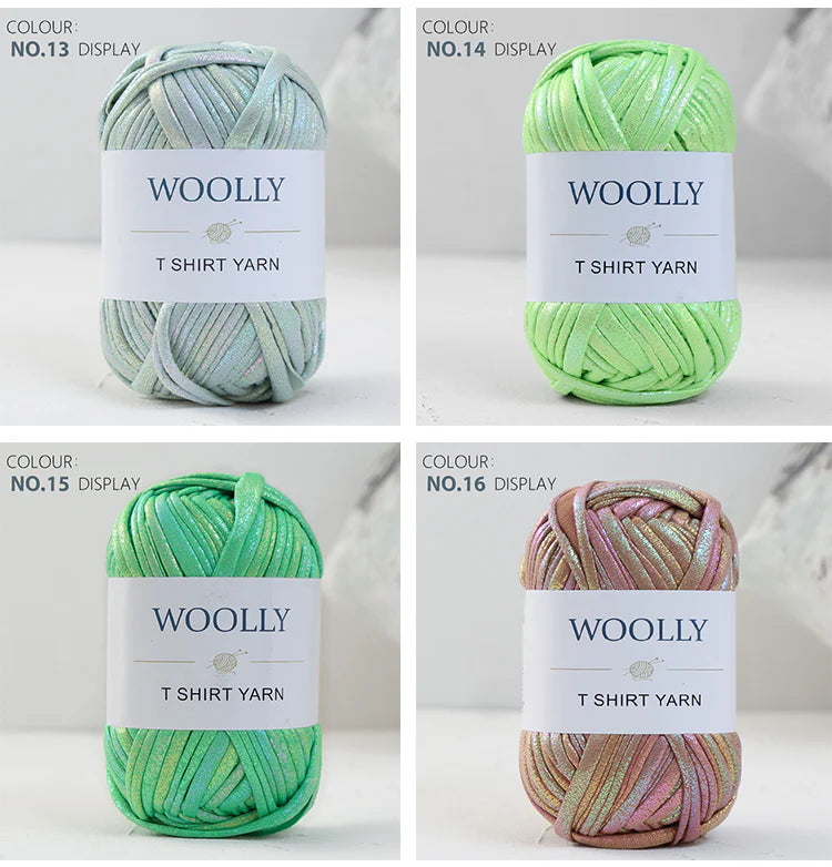 WOOLLY Metallic T-Shirt Yarn for Crochet Bags and DIY Craft Projects