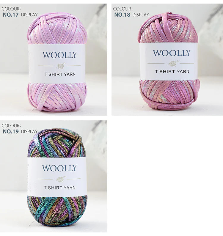 WOOLLY Metallic T-Shirt Yarn for Crochet Bags and DIY Craft Projects