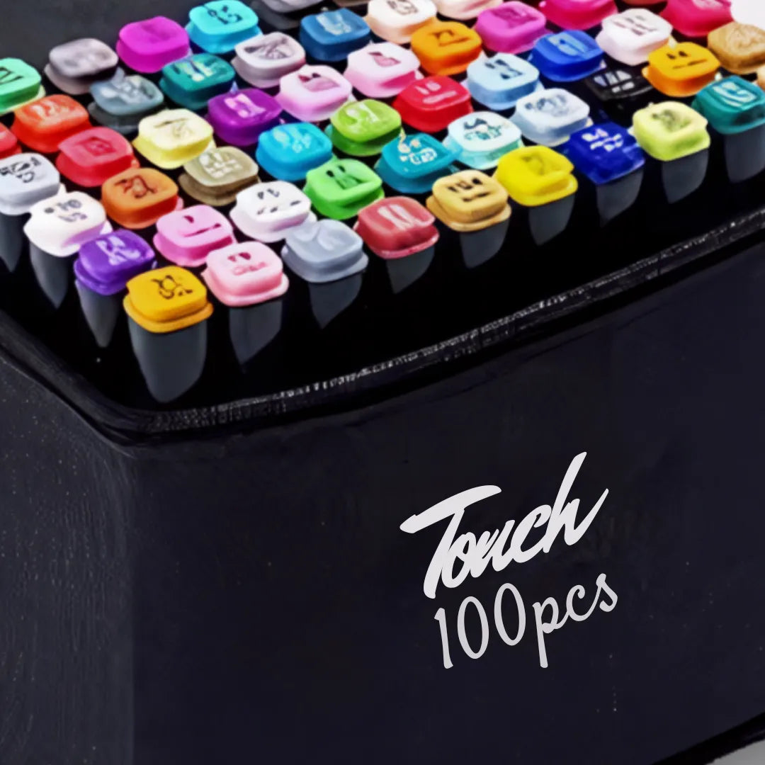 24–100 touch colors oily art marker pen set, double headed alcohol ink sketch markers for drawing and coloring
