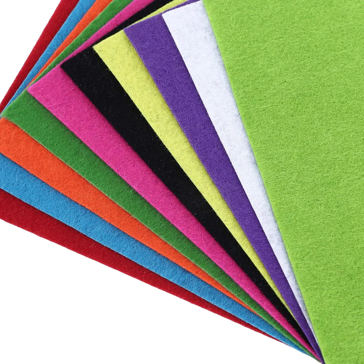 10 felt fabric sheets in 10 different colors for DIY crafts, school projects, sewing, and handmade decorations