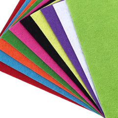 10 felt fabric sheets in 10 different colors for DIY crafts, school projects, sewing, and handmade decorations