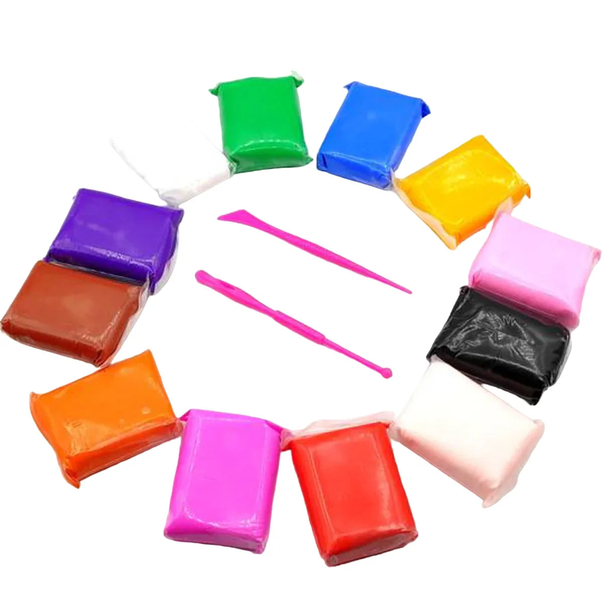 Super light soft polymer clay play dough 12 pcs air dry foamic clay set with free tools for kids crafts