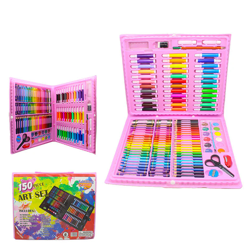 Colring Kit Kids Colouring Kit – 150 Pcs Colour Box Art & Drawing Set – Funoon ...