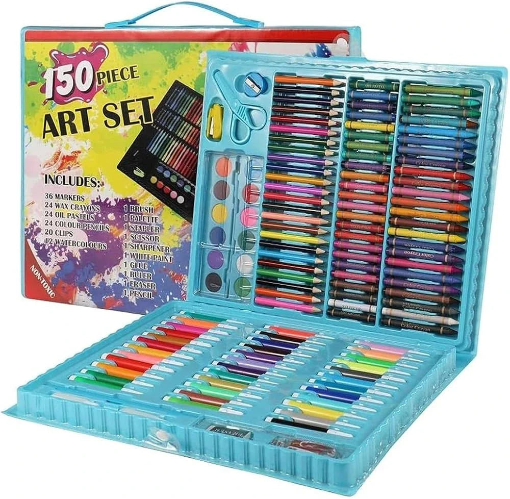 Colring Kit Kids Colouring Kit – 150 Pcs Colour Box Art & Drawing Set – Funoon ...