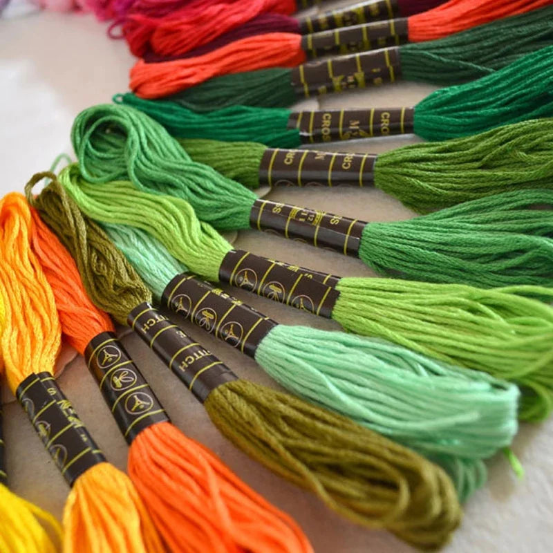 12 Anchor & Butterfly Solid Stitch Cotton Embroidery Thread Floss Set Multicolor Embroidery Skeins for Cross Stitch and Craft Projects
