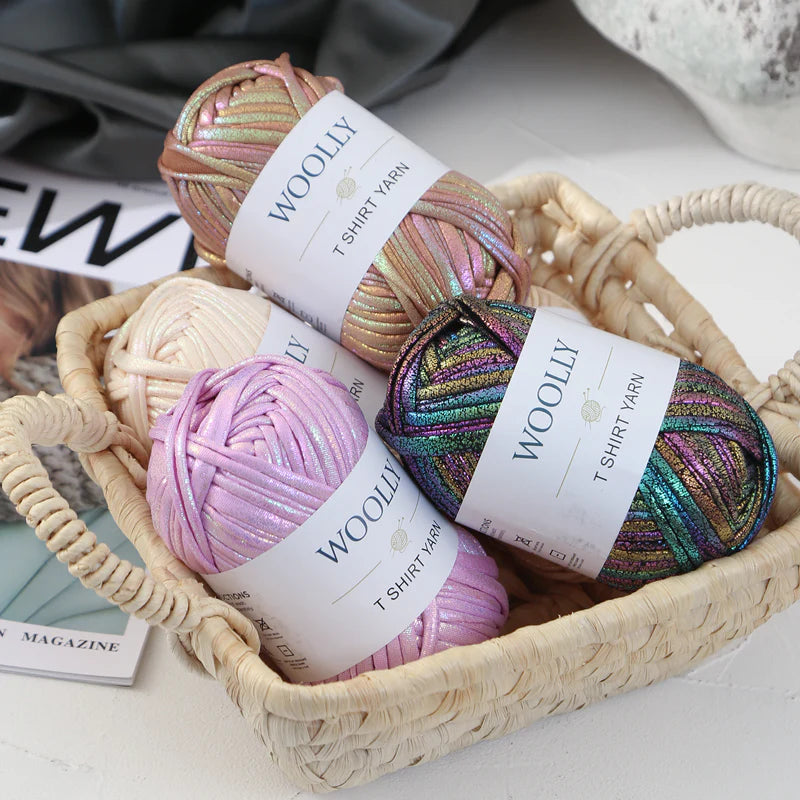 WOOLLY Metallic T-Shirt Yarn – Shiny Crochet & Knitting Yarn