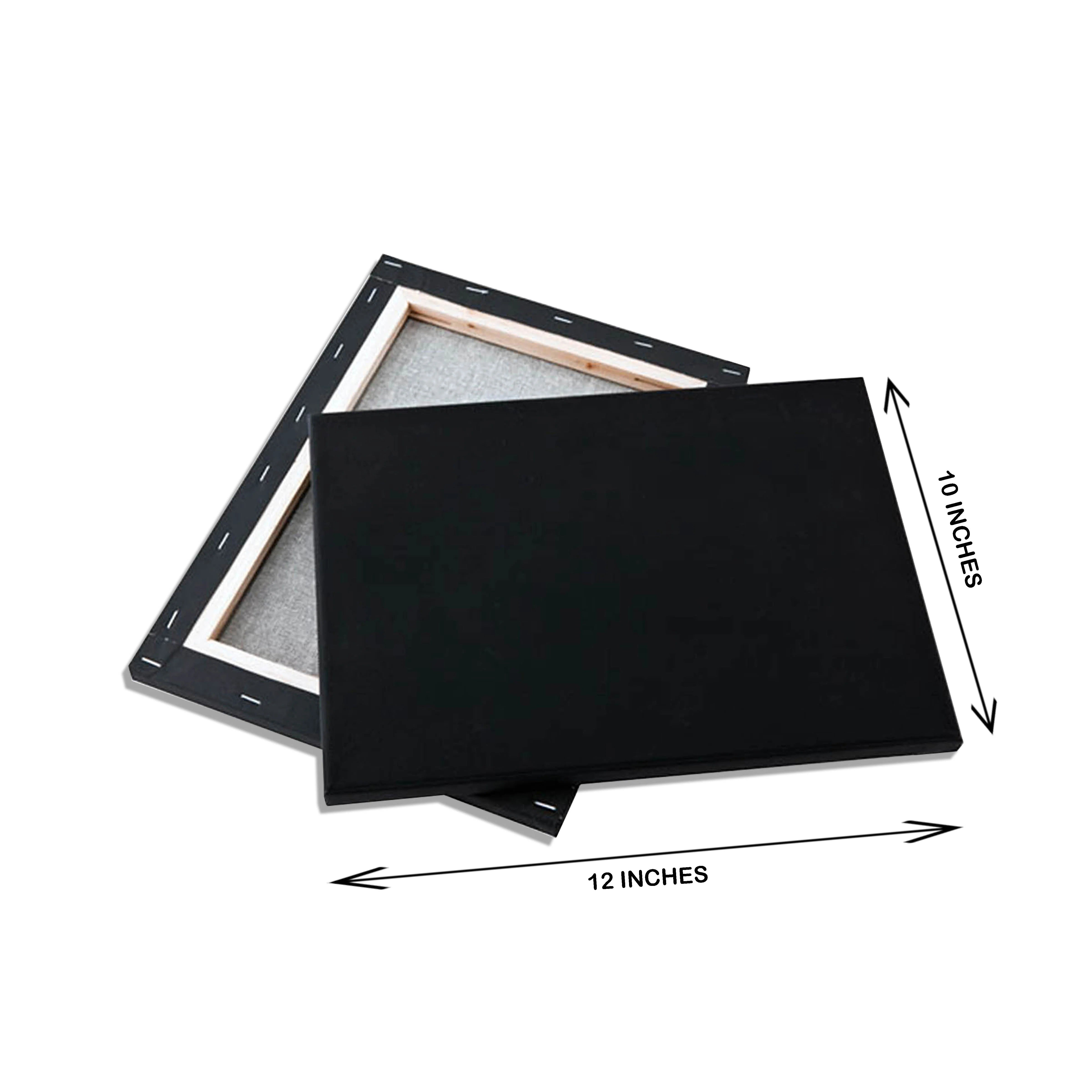 10 x 12 inch black rectangular canvas board for painting and art projects