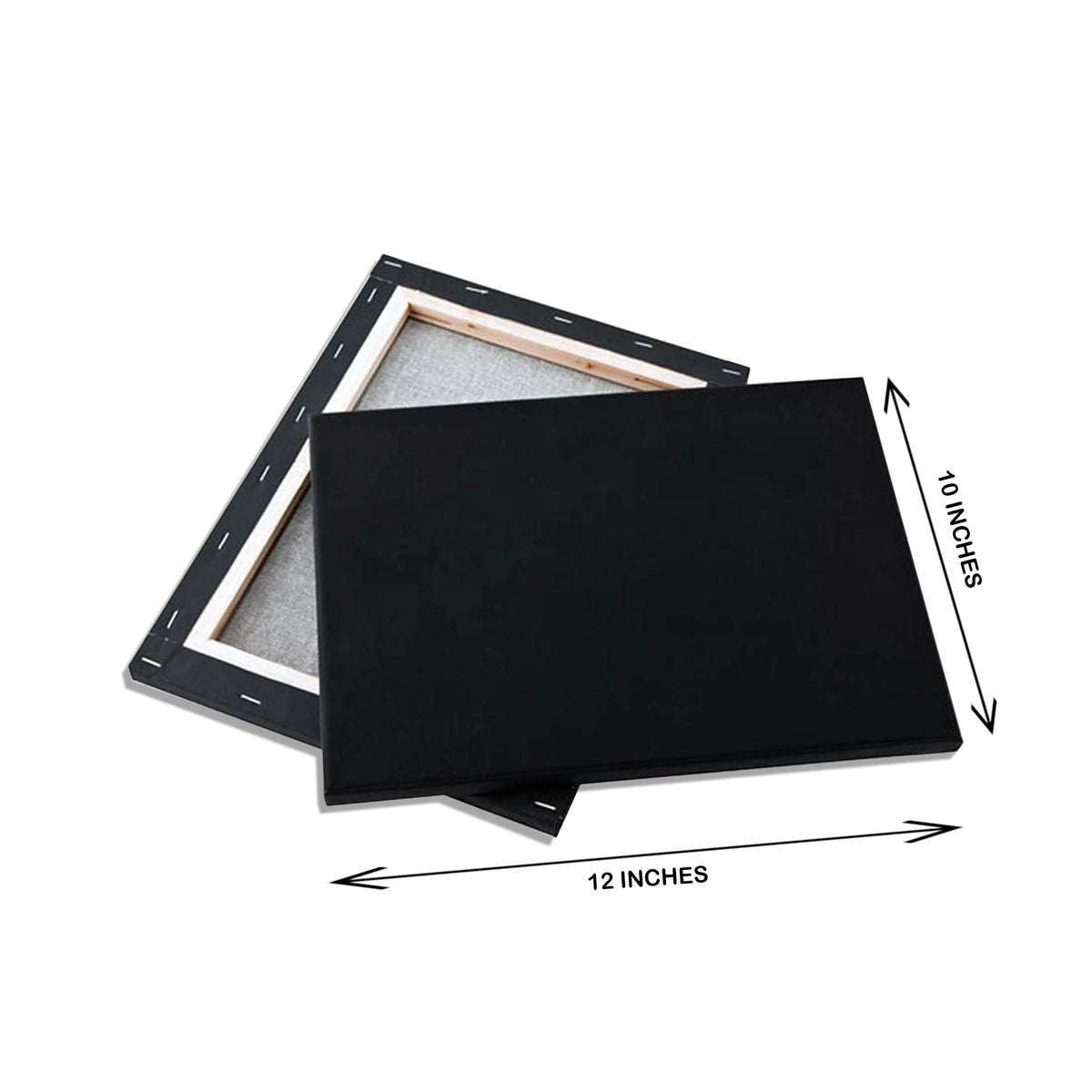 10 x 12 inch black rectangular canvas board for painting and art projects
