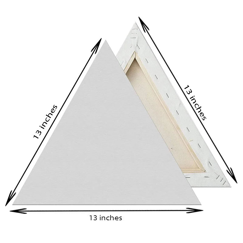 12×12 inches triangle shaped canvas board for acrylic and oil painting
