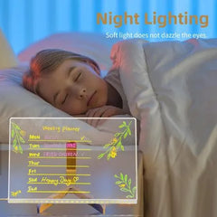 DIY Acrylic Luminescent Lamp Interactive Light Up Drawing Board for Kids & Adults Customizable Handwriting & Doodle Display for Bars Restaurants Coffee Shops & Home Décor