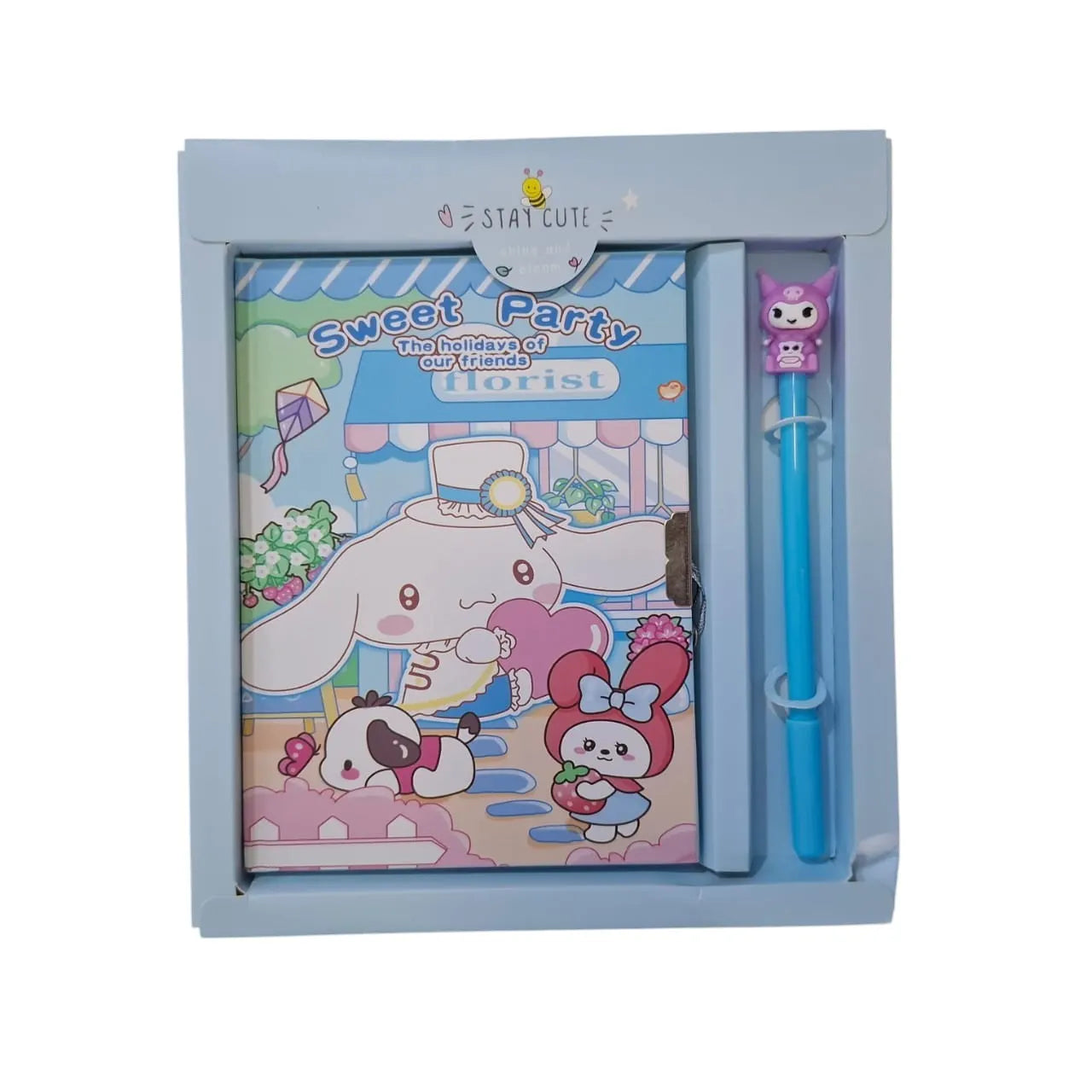 Cute Kuromi diary with gel pen and key lock stationery gift for school and journaling