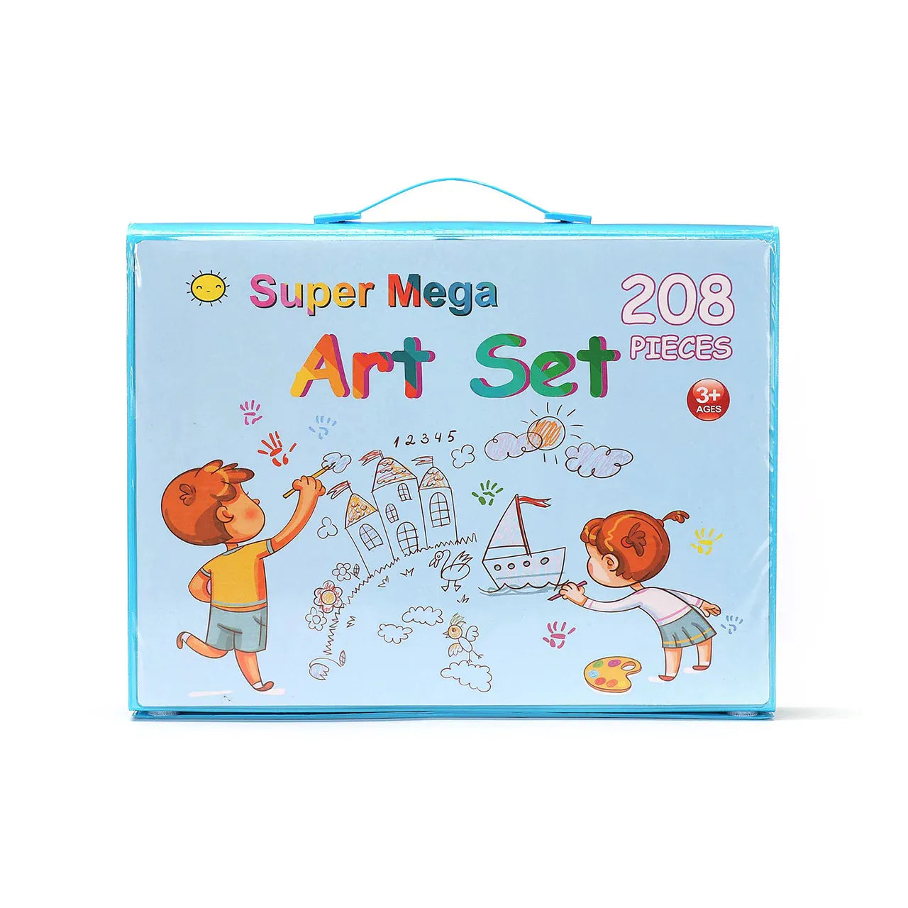 208-piece coloring kit with pencils and markers for kids and adults