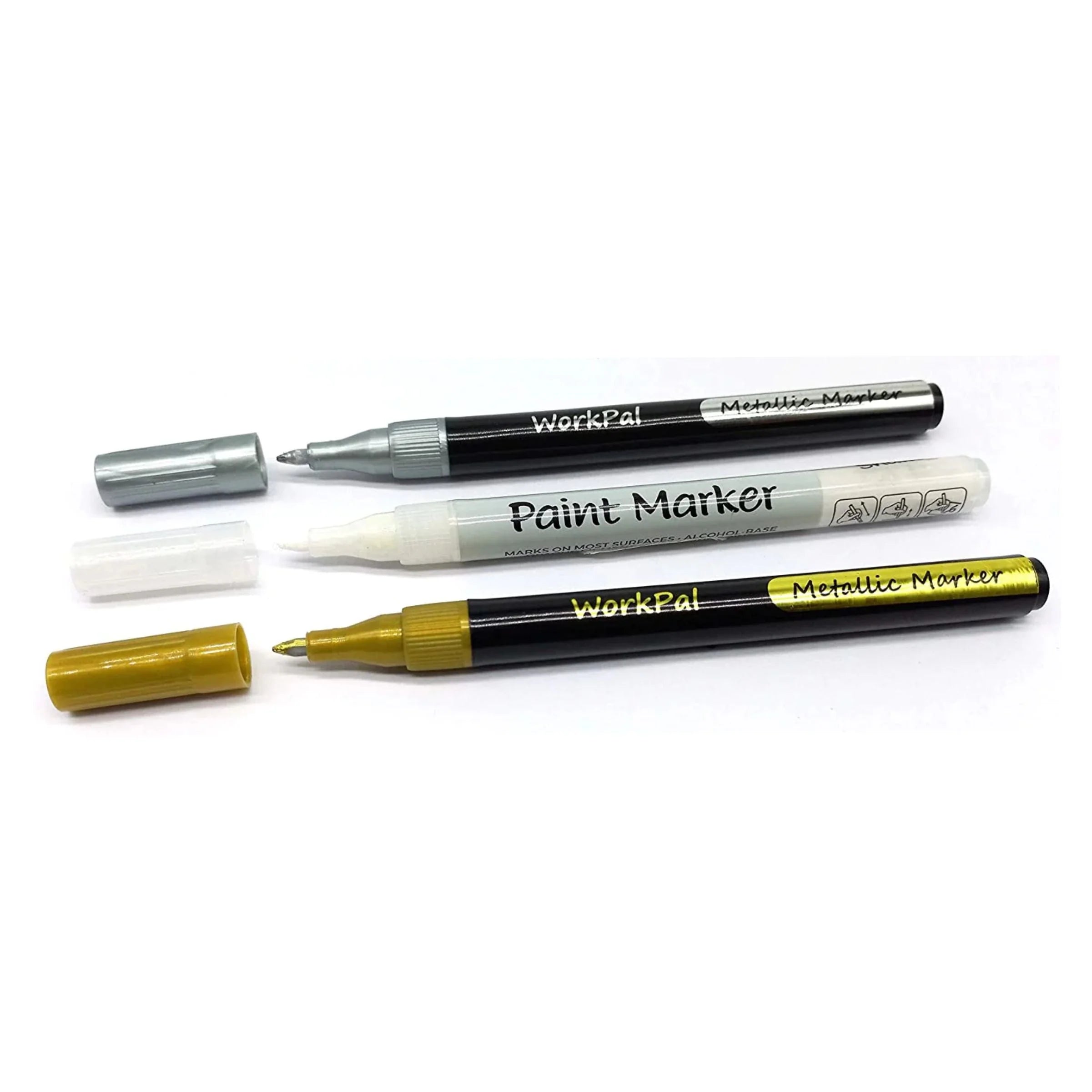 Workpal metallic marker pen fine point double head for calligraphy crafts and decorative writing