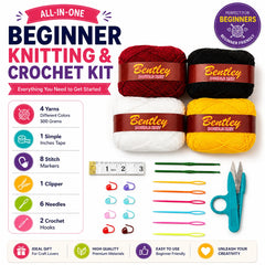 22 Pcs Beginner Knitting and Crochet Kit Complete Tool Set