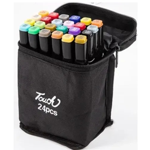 24–100 touch colors oily art marker pen set, double headed alcohol ink sketch markers for drawing and coloring