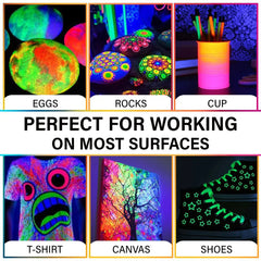 Bluebird Studio Acrylic Colours - 100 ml - Set of 6 Neon Shades