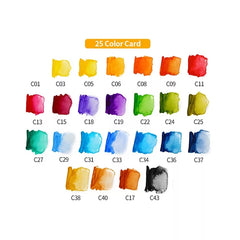 25 colors pigment watercolor paints set with brush for art and craft painting