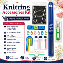 27 Pcs Knitting Accessories Kit with Needles Complete Knitting Tool Set