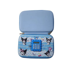 Kuromi 3D pencil case with calculator embossed fiber pouch for kids stationery