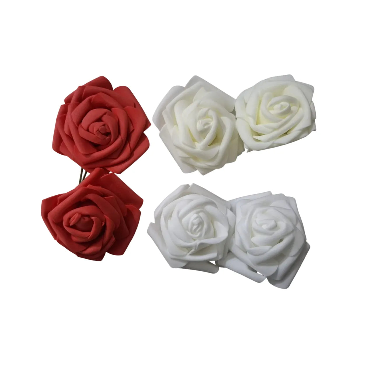 2 pcs 3 inch artificial rose flowers silk foam for wedding bouquet and home decoration