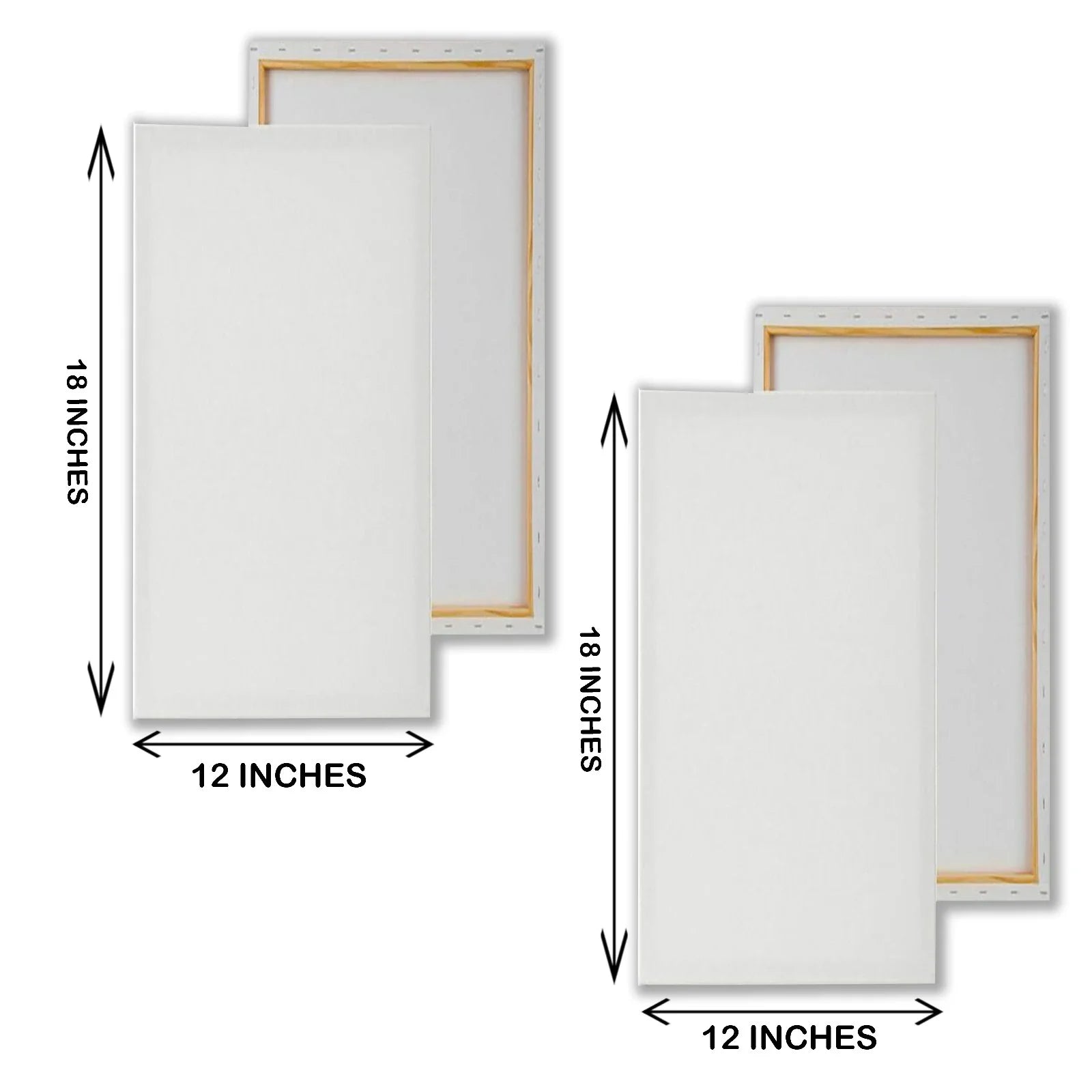 2 pieces of 12x18 inch primed canvas boards for painting and art projects