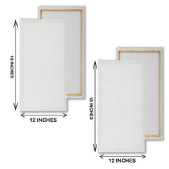 2 pieces of 12x18 inch primed canvas boards for painting and art projects