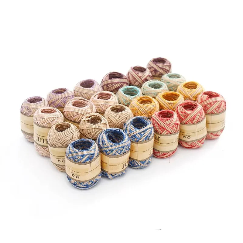 Multicolor jute thread rolls 5 meter craft twine rope for decoration and DIY projects