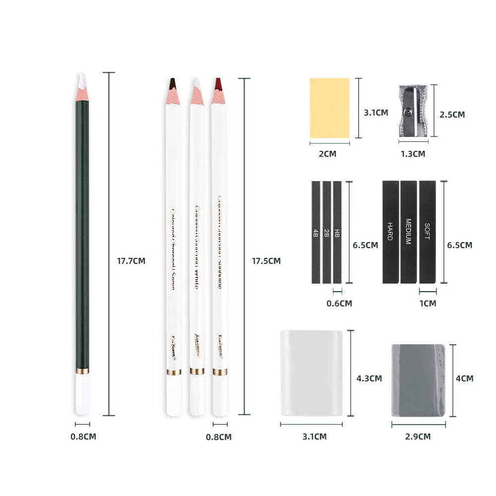 43 pcs professional sketching and drawing art tool kit with sketch pad for artists and students